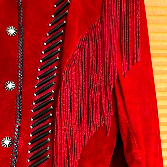 Cripple Creek Red Genuine Leather Jacket. Like New! Size Large - Picture 7 of 13